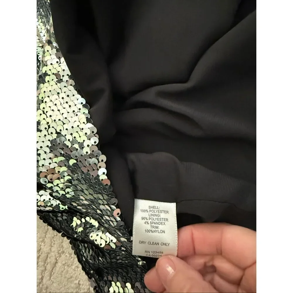 NWOT Design Lab Sequin Bell Sleeve Blouse - Picture 10 of 10